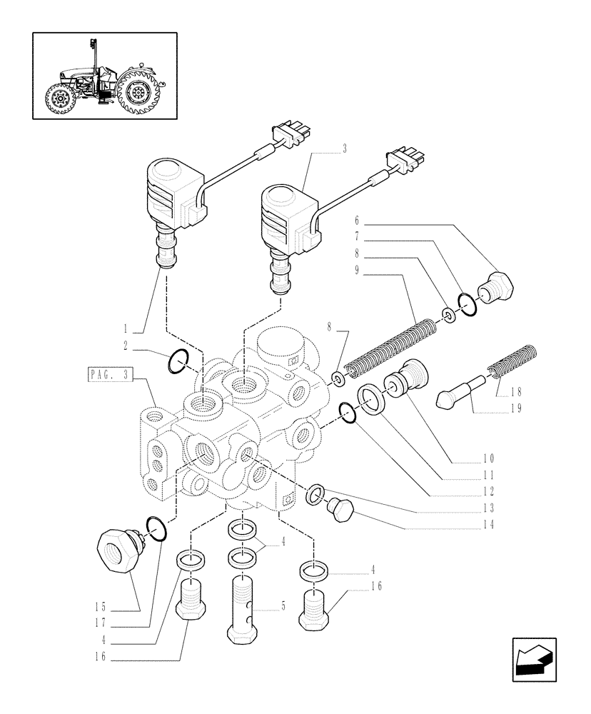 Схема запчастей Case IH JX1075C - (1.33.2/07[01]) - (VAR.326/1-326/2) STANDARD FRONT AXLE W/ ELECTROHYDR. DIFF. LOCK, W/ FRONT BRAKES (30KM/H) - PIPES (04) - FRONT AXLE & STEERING