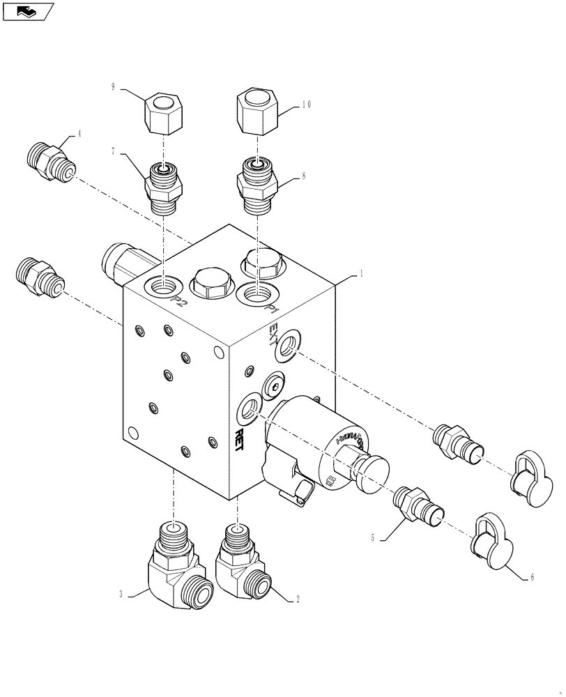 Схема запчастей Case IH 9230 - (35.440.06[01]) - MANIFOLD, HYD, UNLOAD AUGER, COVERS, POWER EXTENSIONS (35) - HYDRAULIC SYSTEMS