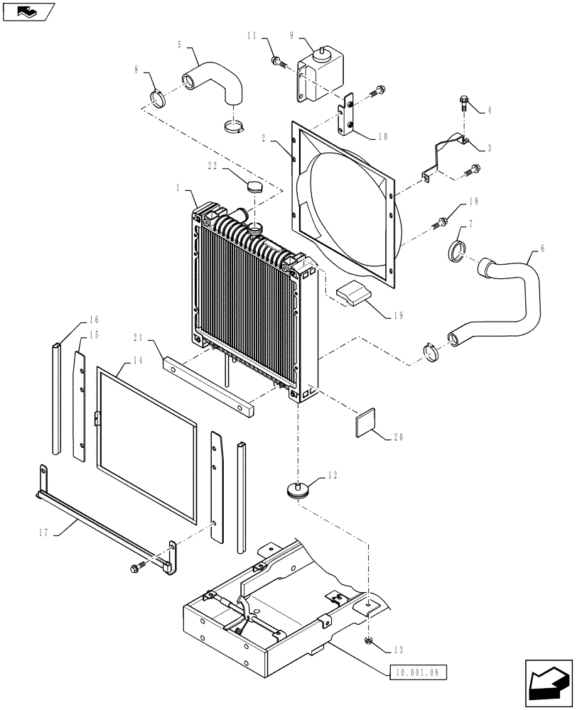 Схема запчастей Case IH FARMALL 40B - (10.406.01) - RADIATOR (10) - ENGINE