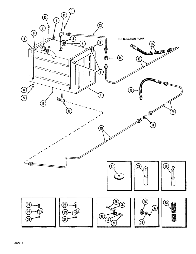 Схема запчастей Case IH 1800 - (3-10) - FUEL TANK AND LINES (02) - FUEL SYSTEM