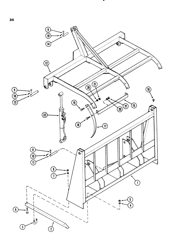 Схема запчастей Case IH 66L - (34) - HAY GRAPPLE FORK (82) - FRONT LOADER & BUCKET