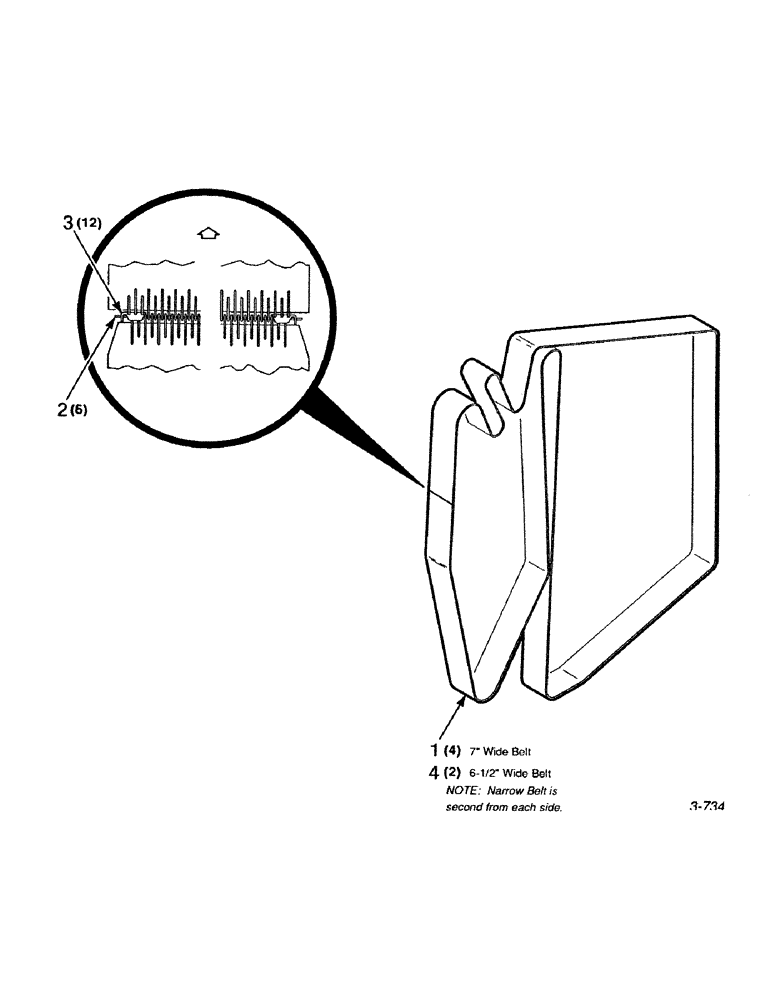 Схема запчастей Case IH 8450 - (082) - BELTS, FORMING (14) - BALE CHAMBER