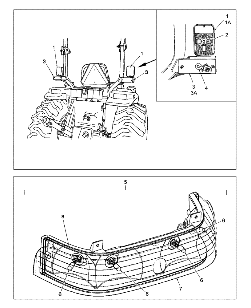 Схема запчастей Case IH DX33 - (11B05) - LIGHT, DELUXE - ON & ASN HBA0001480 (06) - ELECTRICAL SYSTEMS