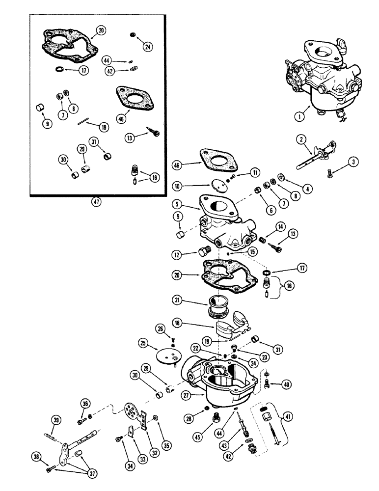 Схема запчастей Case IH M570 - (028) - CARBURETOR, (159) SPARK IGNITION ENGINE (03) - FUEL SYSTEM