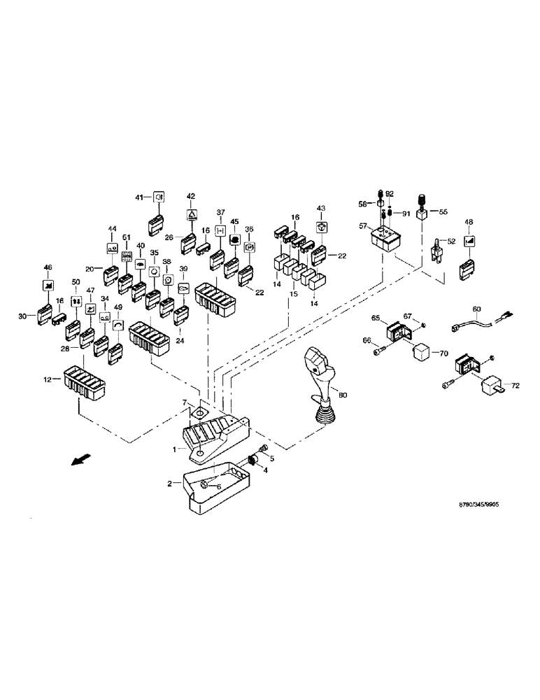 Схема запчастей Case IH 8790 - (083) - CAB, ELECTRIC EQUIPMENT, CONTROL CONSOLE (90) - PLATFORM, CAB, BODYWORK AND DECALS