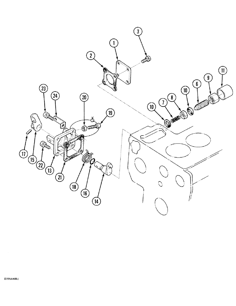 Схема запчастей Case IH 1818 - (3-08) - IDLER AND ENGINE STOP LEVER, DIESEL MODELS (03) - FUEL SYSTEM