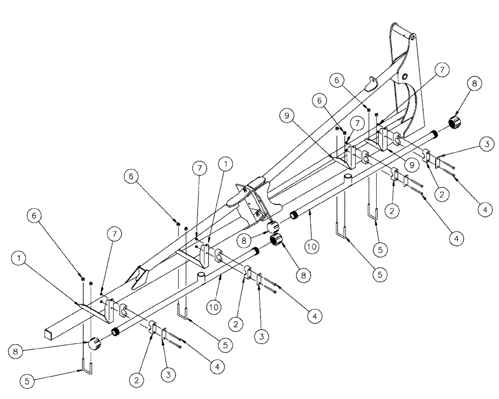 Схема запчастей Case IH SPX4260 - (09-036) - NOZZLE SPACING GROUP, 80 OUTER, 20" OFF Liquid Plumbing