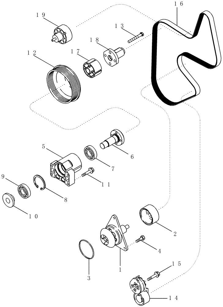 Схема запчастей Case IH MX255 - (02-12) - WATER PUMP SYSTEM, MX255 AND MX285 (02) - ENGINE