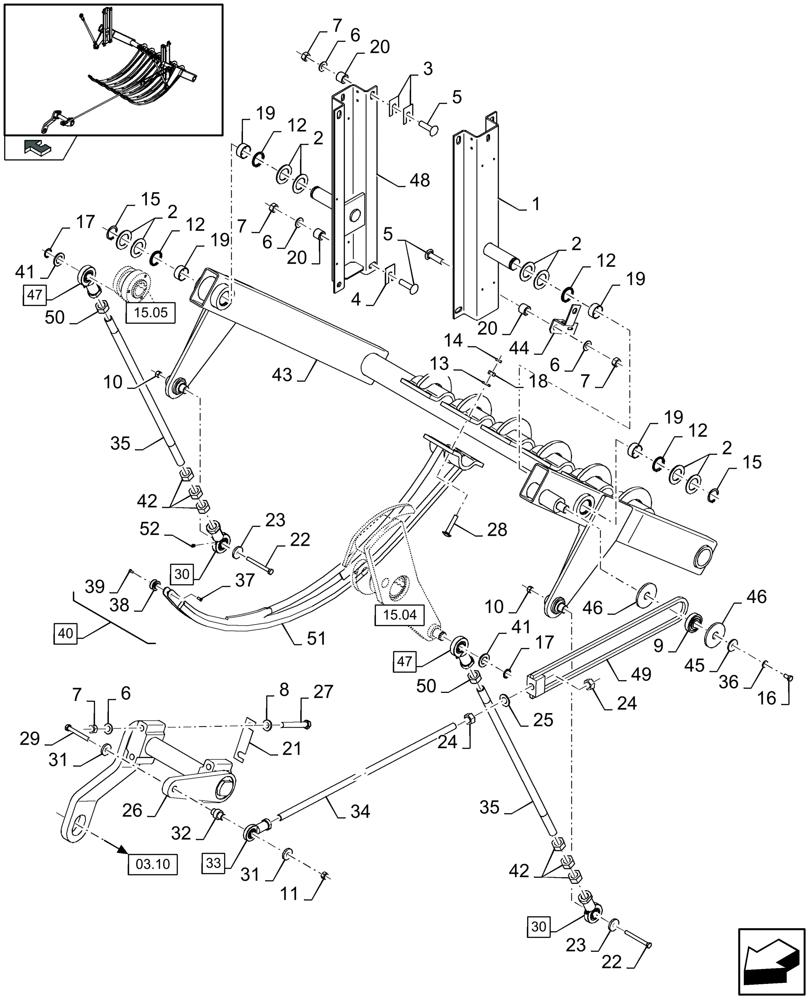 Схема запчастей Case IH LB333R - (15.01[01]) - NEEDLES (15) - KNOTTER /WRAPPER