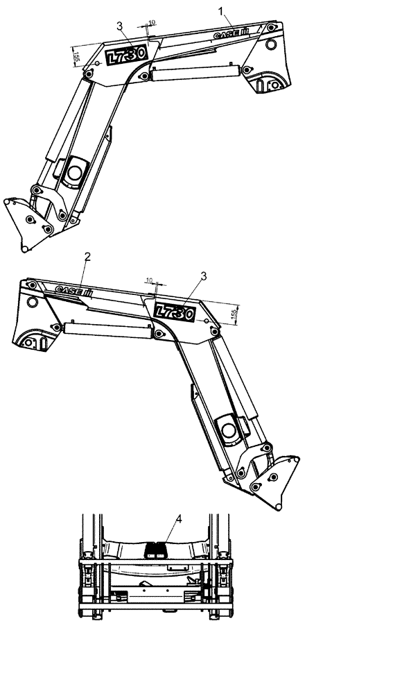 Схема запчастей Case IH L730 - (90.108.AB[08]) - MODEL DECAL - NSL (90) - PLATFORM, CAB, BODYWORK AND DECALS