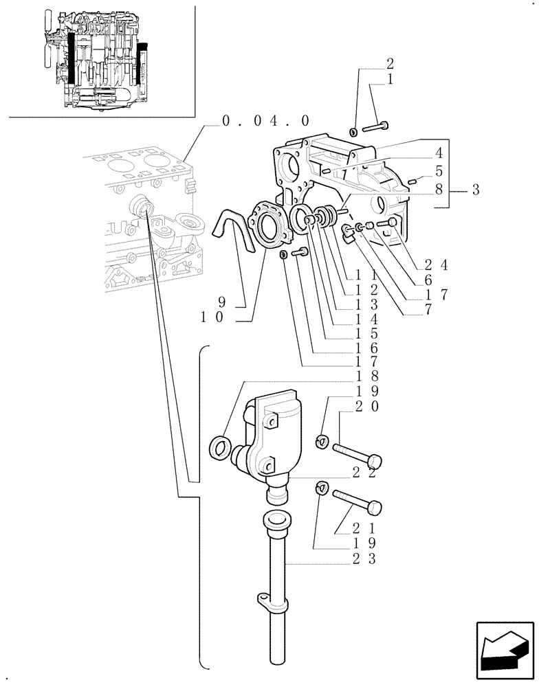 Схема запчастей Case IH JX90U - (0.04.3[02]) - ENGINE COVERS & GASKETS (01) - ENGINE