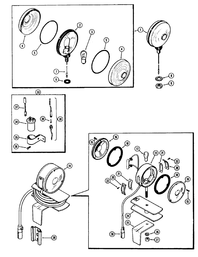 Схема запчастей Case IH 930-SERIES - (073C) - FLASHER WARNING LAMP, TRACTOR AND CAB MOUNTED (04) - ELECTRICAL SYSTEMS