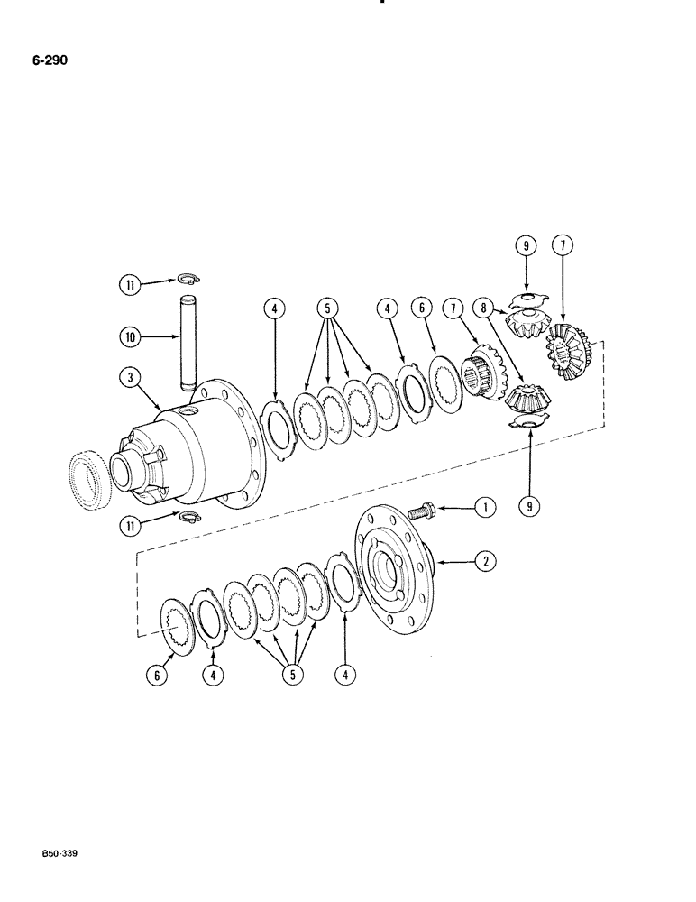 Схема запчастей Case IH 885 - (6-290) - DIFFERENTIAL, 4 WHEEL DRIVE (06) - POWER TRAIN