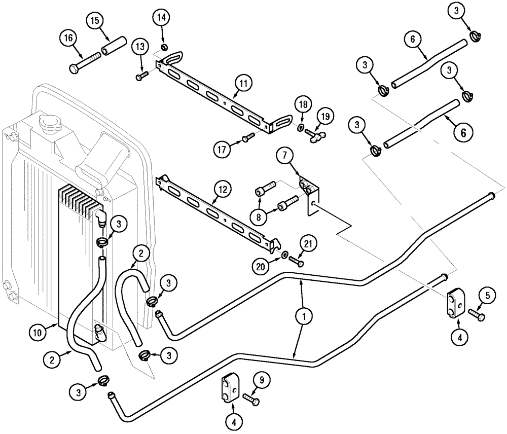 Схема запчастей Case IH CX60 - (08-01) - OIL COOLER AND PIPES (08) - HYDRAULICS