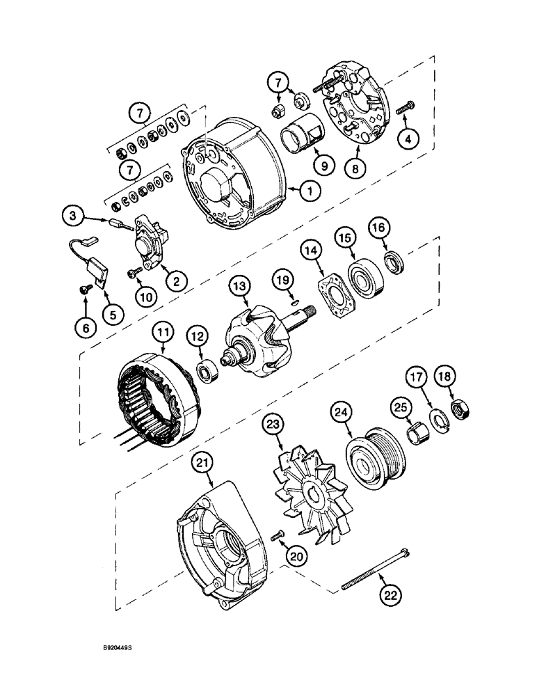 Схема запчастей Case IH 6591TA - (4-08) - ALTERNATOR ASSEMBLY, A187873 