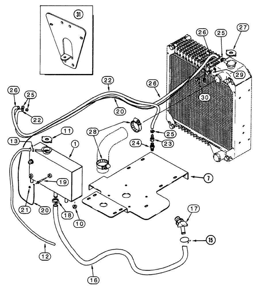 Схема запчастей Case IH 8930 - (2-011C) - DEAERATION SYSTEM, SQUARED TANK, IF EQUIPPED (02) - ENGINE