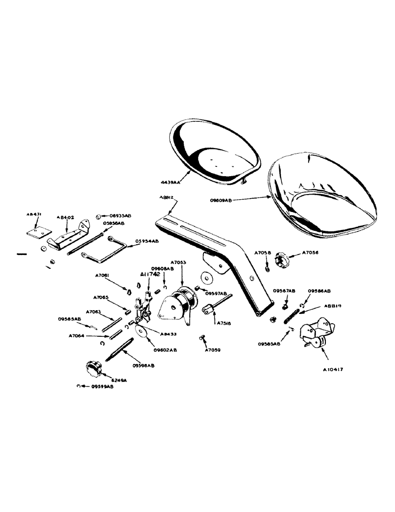 Схема запчастей Case IH 900 - (102) - CASE COMFORT SEAT, PRIOR TO SERIAL NUMBER 8108408 (09) - CHASSIS