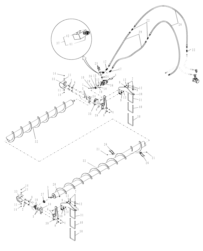 Схема запчастей Case IH DHX301 - (6.06[2]) - CROSS AUGER, 25, 30 & 36 FT, FROM PIN C20 2003 (12) - MAIN FRAME