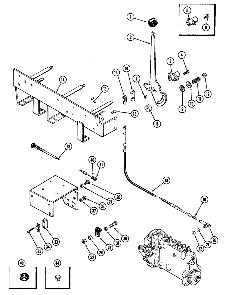 Схема запчастей Case IH 2090 - (3-60) - THROTTLE CONTROL, 504BD DIESEL ENGINE, P.I.N. 9922050 AND AFTER (03) - FUEL SYSTEM