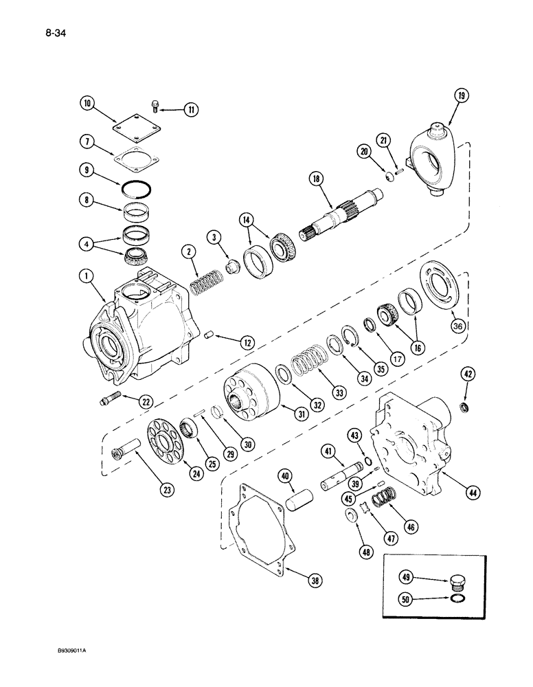 Схема запчастей Case IH 7150 - (8-034) - HYDRAULIC PISTON PUMP ASSEMBLY (08) - HYDRAULICS