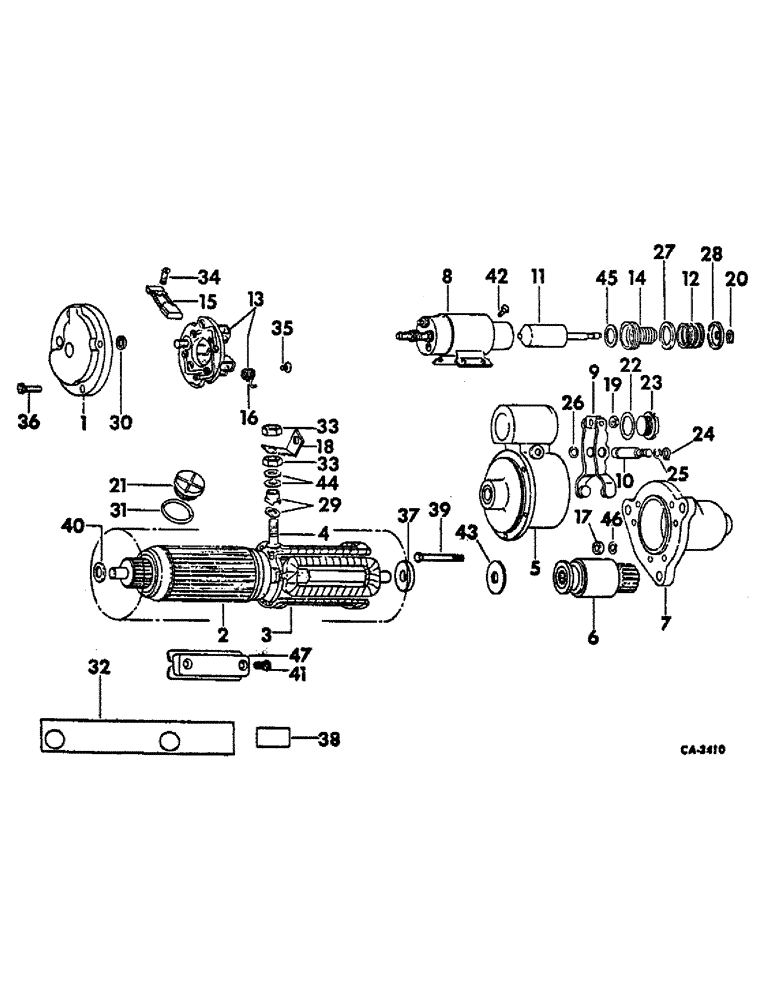 Схема запчастей Case IH 5288 - (08-02) - ELECTRICAL, CRANKING MOTOR, DELCO-REMY (06) - ELECTRICAL