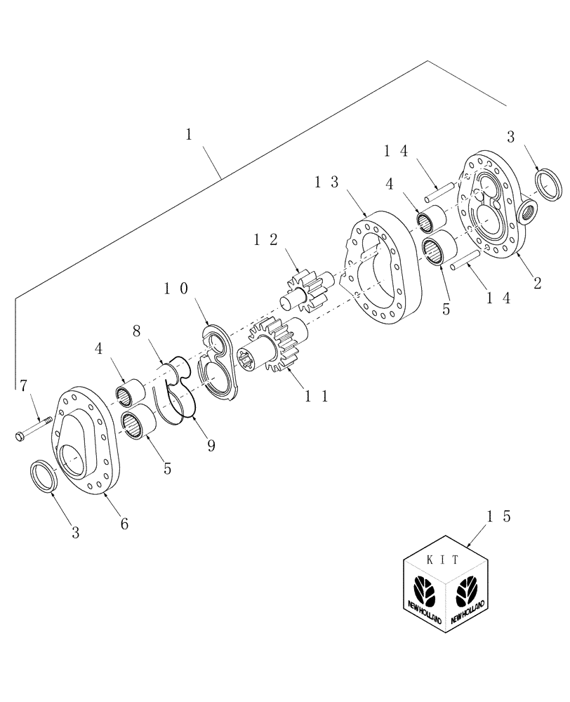 Схема запчастей Case IH BHX1114 - (42) - PUMP SML45250 