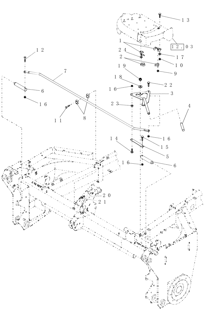 Схема запчастей Case IH WD1203 - (09.11) - HEADER LATCH (09) - HEADER LIFT LINKAGE