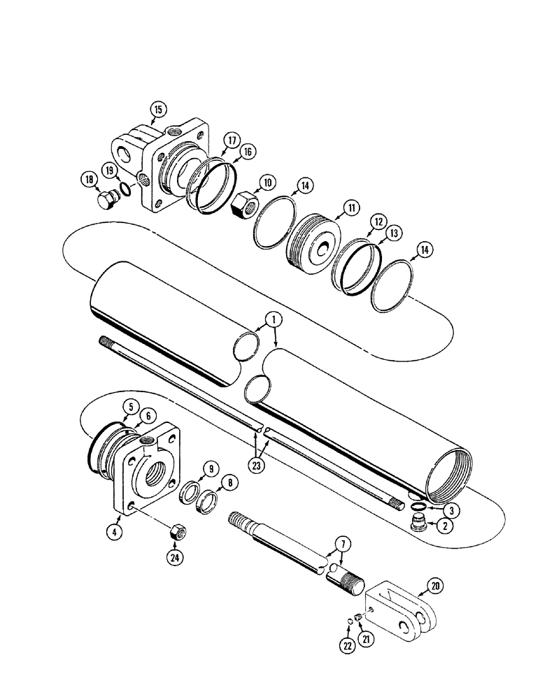 Схема запчастей Case IH 4200 - (08-07) - DISC GANG AND DEPTH CONTROL CYLINDER, 1282322C92, 3-1/4 ID X 8 INCH STROKE, FLEX FOLD FRAME MODELS (08) - HYDRAULICS