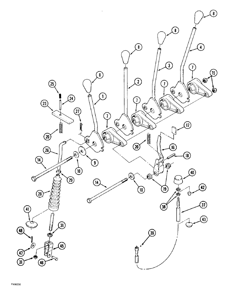 Схема запчастей Case IH 9330 - (8-042) - REMOTE HYDRAULIC CONTROL (08) - HYDRAULICS