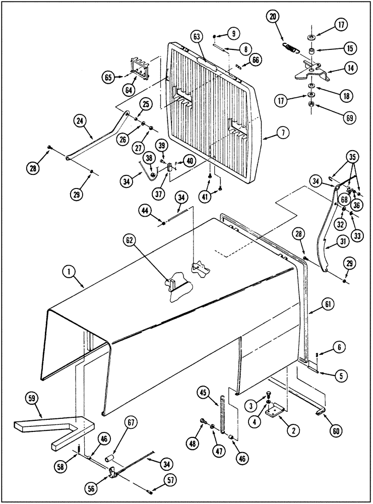 Схема запчастей Case IH 9250 - (9-029C) - HOOD AND GRILLE, P.I.N. JEE0033501 AND AFTER (09) - CHASSIS/ATTACHMENTS