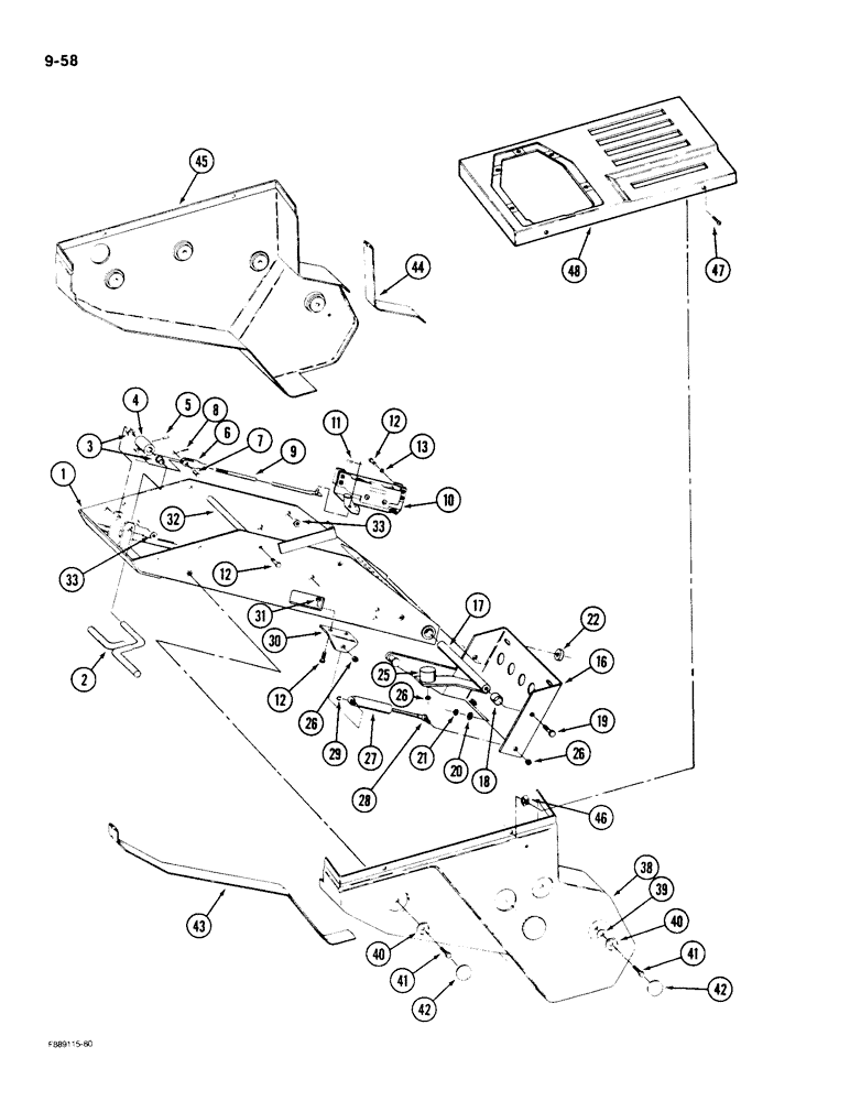 Схема запчастей Case IH 9190 - (9-58) - CONTROL CONSOLE (09) - CHASSIS/ATTACHMENTS