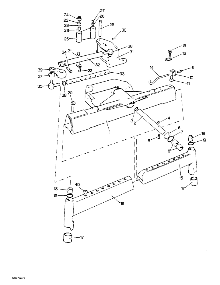Схема запчастей Case IH 1212 - (5-30) - FRONT AXLE BEAM, TRANSVERSE MOUNTED CYLINDER (05) - STEERING