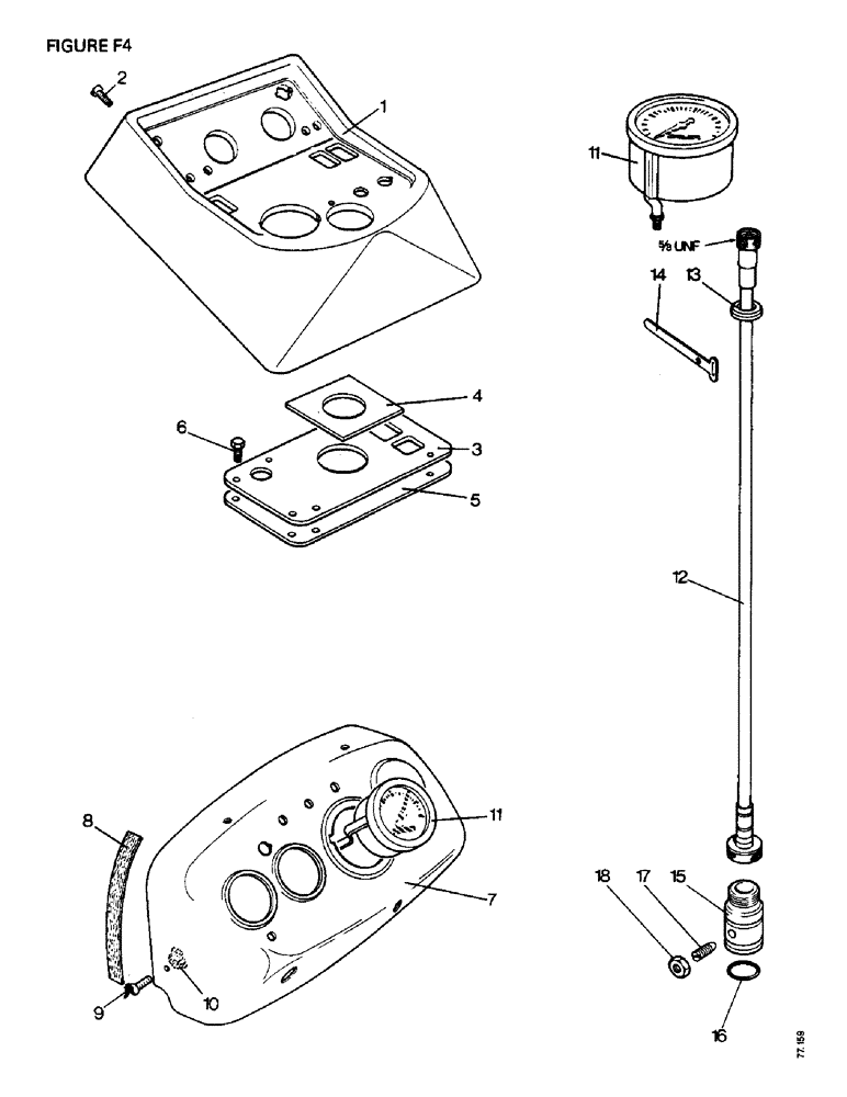 Схема запчастей Case IH 1412 - (F4-1) - ENGINE CONTROLS AND INSTRUMENTS, INSTRUMENT PANEL AND ENGINE, SPEED INDICATOR Engine Controls & Instruments