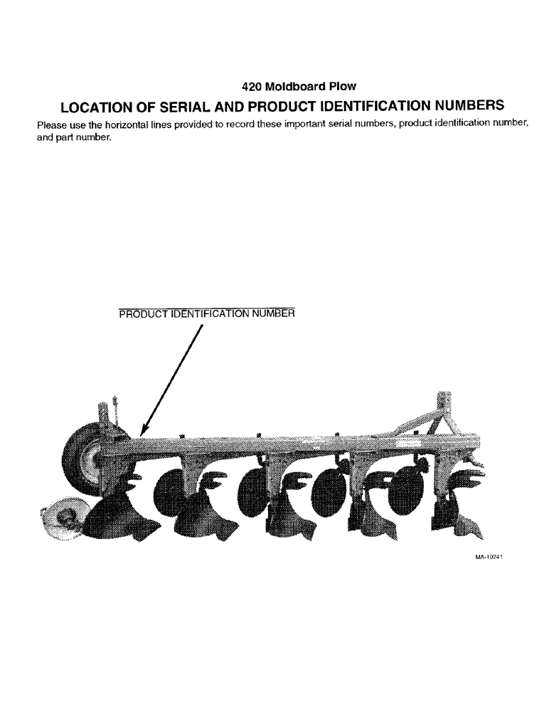 Схема запчастей Case IH 420 - (1-2) - LOCATION OF SERIAL AND PRODUCT IDENTIFICATION NUMBERS 