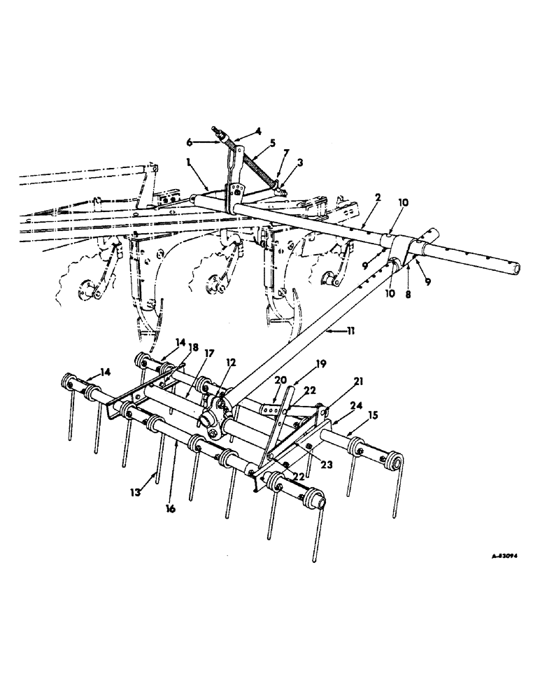 Схема запчастей Case IH 60 - (C-24) - MULCHER ATTACHMENT, 2 AND 3 FORROW, 1958 TO 1965 