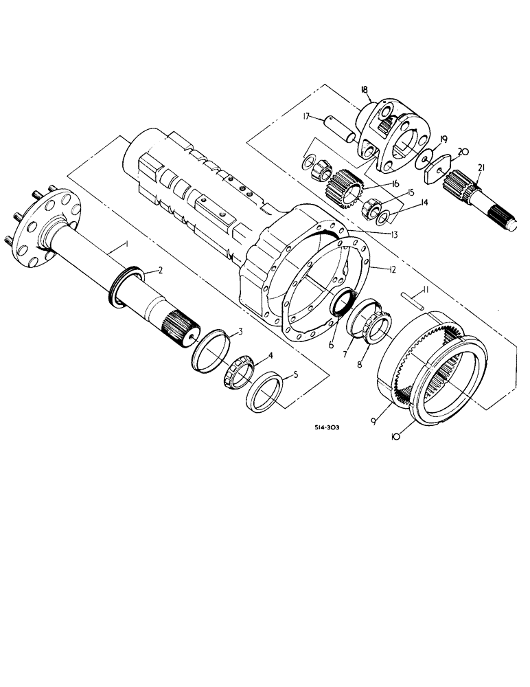 Схема запчастей Case IH 484 - (07-12) - DRIVE TRAIN, REAR AXLE, CARRIER AND CONNECTIONS (04) - Drive Train