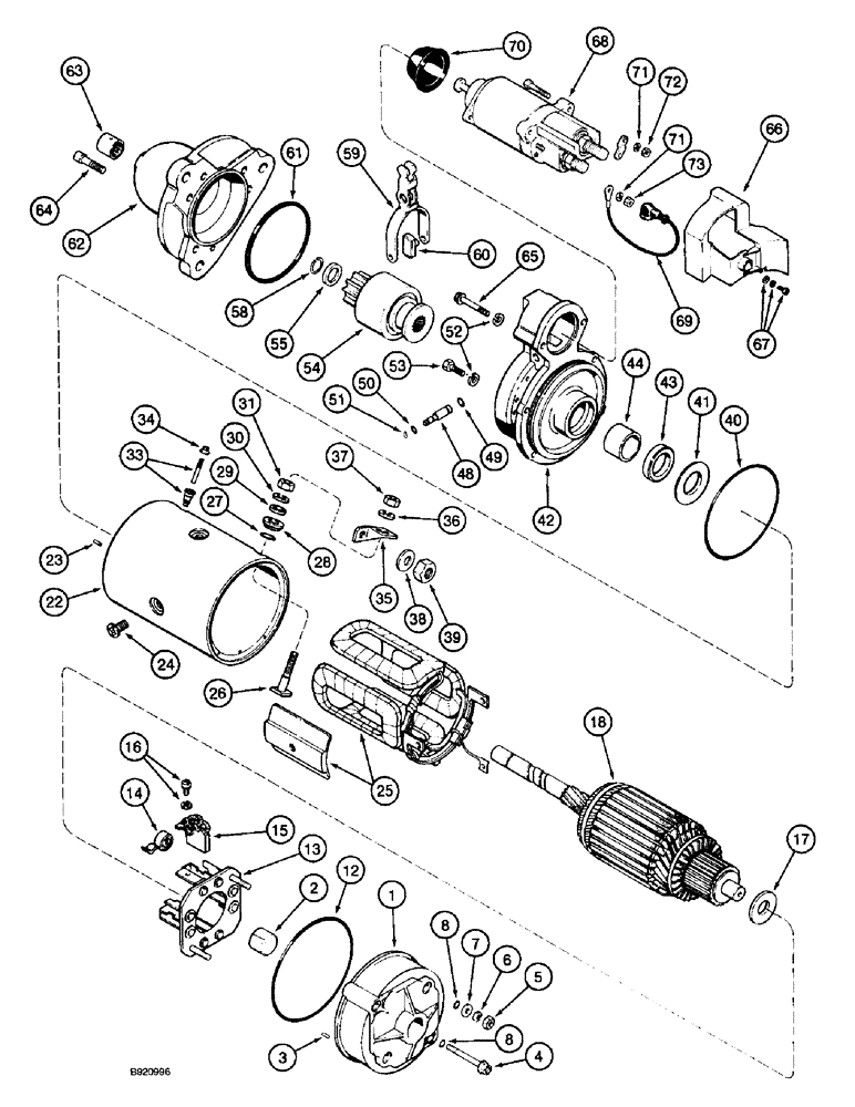 Схема запчастей Case IH 2055 - (4-40) - STARTER ASSEMBLY (06) - ELECTRICAL SYSTEMS