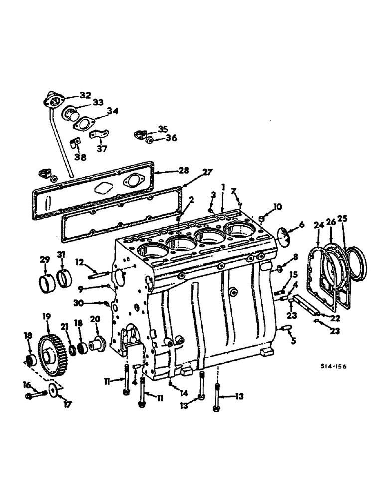 Схема запчастей Case IH 2500 - (12-028) - CRANKCASE AND RELATED PARTS Power