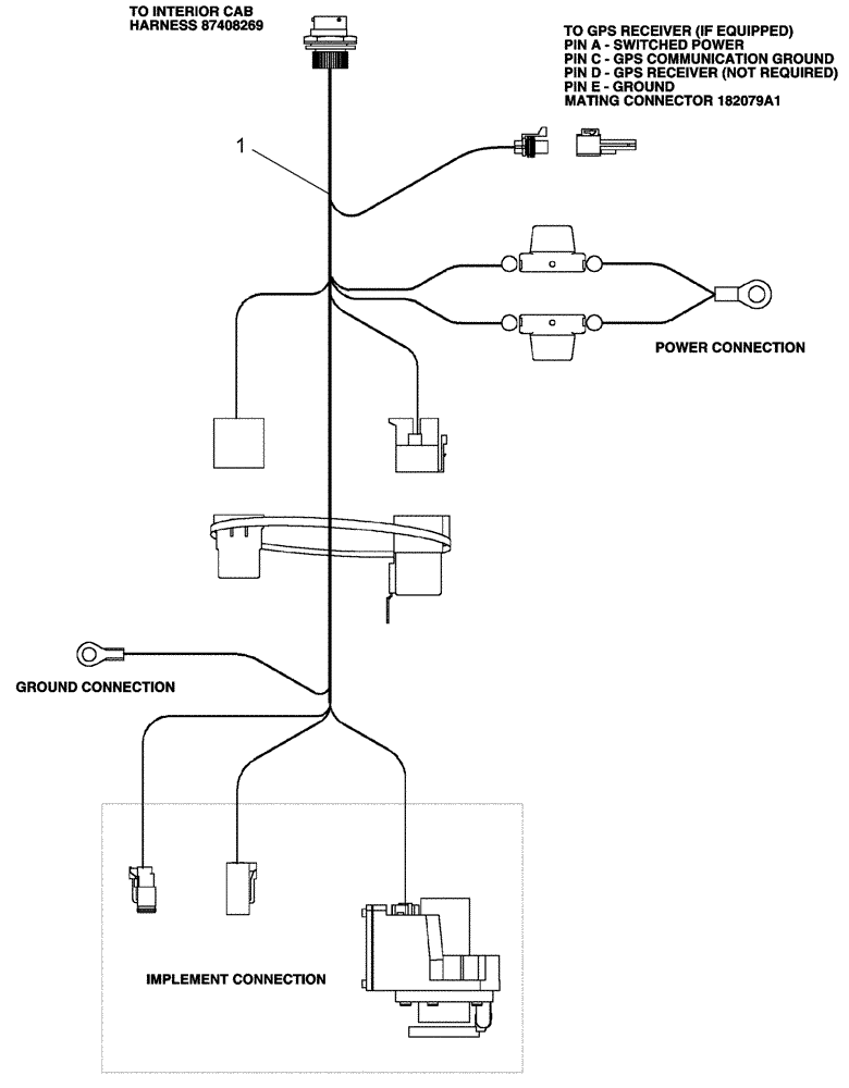 Схема запчастей Case IH 1200 - (A.50.A[36]) - ELECTRICAL - HARNESS AFS INSIDE CAB - 87408269 A - Distribution Systems