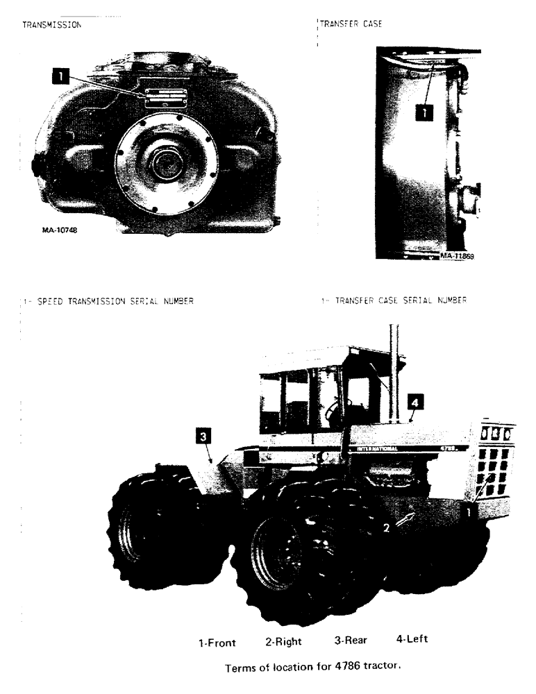 Схема запчастей Case IH 4786 - (01-7) - INTRODUCTION - SERIAL NUMBER LOCATIONS (00) - GENERAL