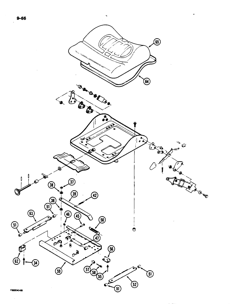 Схема запчастей Case IH 9170 - (9-066) - SEAT, AIR SUSPENSION, CAB (CONTD) (09) - CHASSIS/ATTACHMENTS