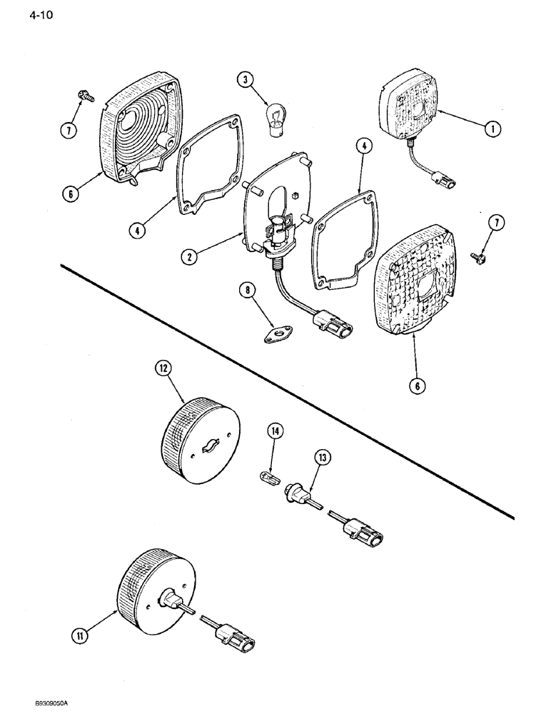Схема запчастей Case IH 950 - (4-10) - TURN SIGNAL LAMP (04) - ELECTRICAL SYSTEMS