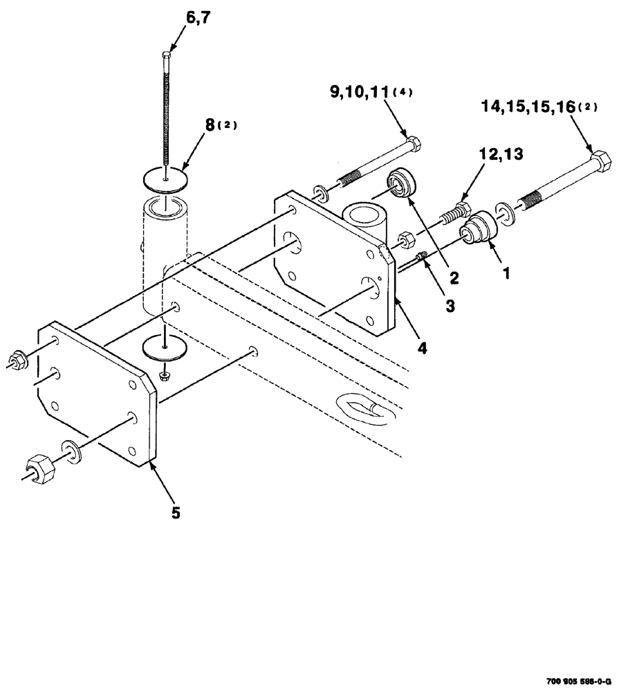 Схема запчастей Case IH 8880 - (09-014) - TAIL WHEEL REPOSITION KIT (88) - ACCESSORIES