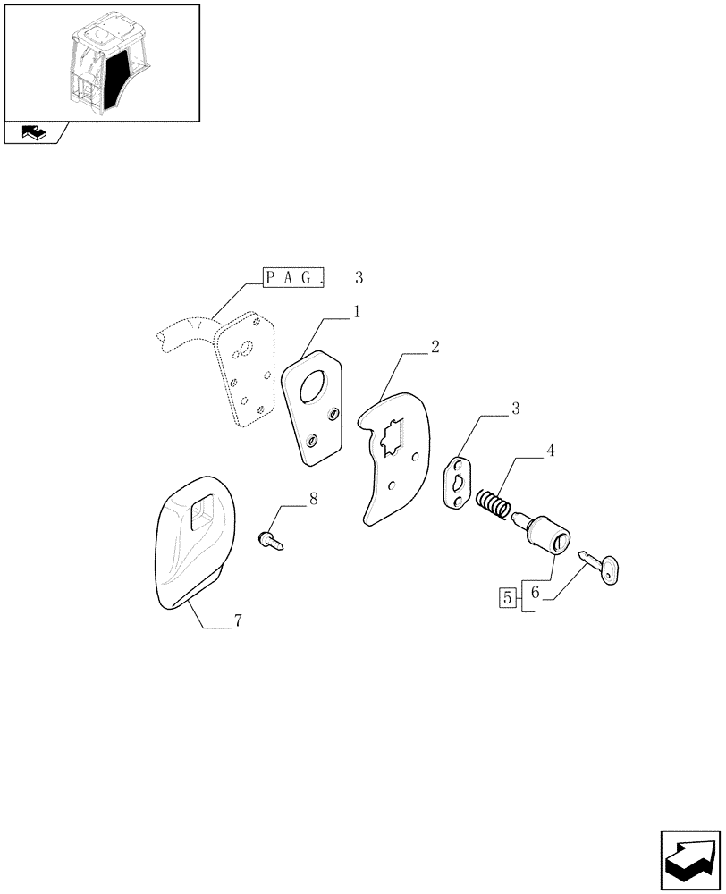 Схема запчастей Case IH FARMALL 95C - (1.92.92[04]) - CAB DOORS (10) - OPERATORS PLATFORM/CAB