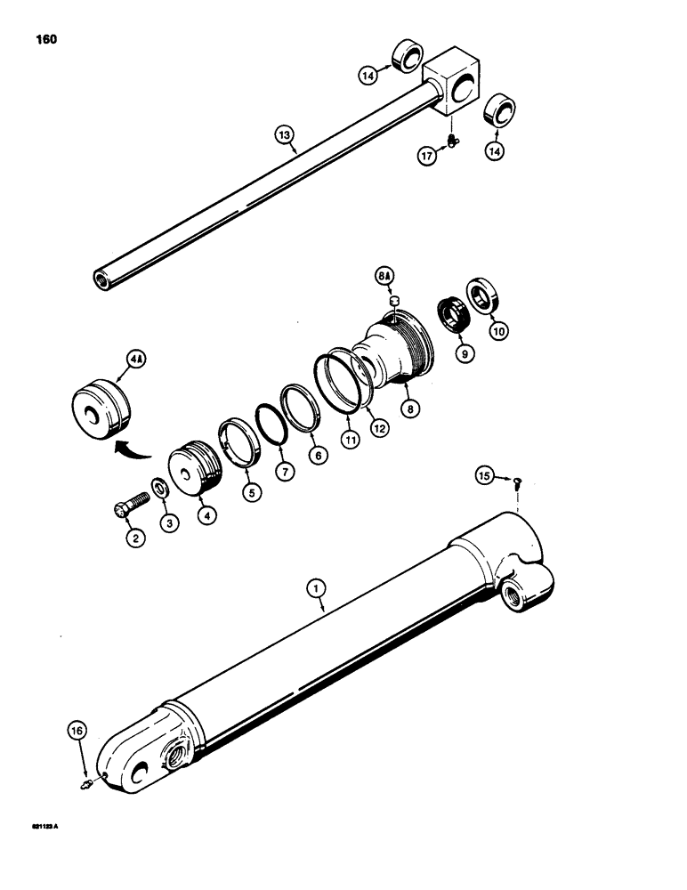 Схема запчастей Case IH 1835 - (160) - G103407 LOADER BUCHKET CYLINDER (08) - HYDRAULICS