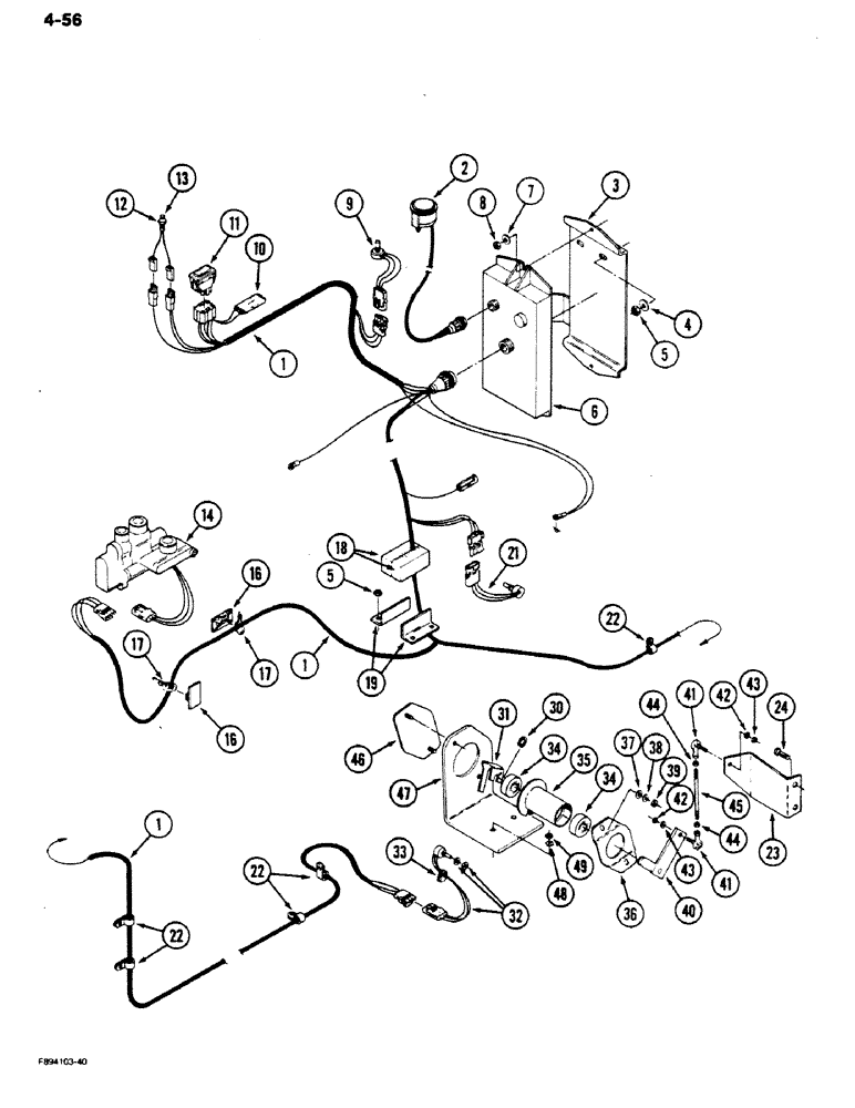 Схема запчастей Case IH 9170 - (4-56) - THREE POINT HITCH HARNESSES (04) - ELECTRICAL SYSTEMS