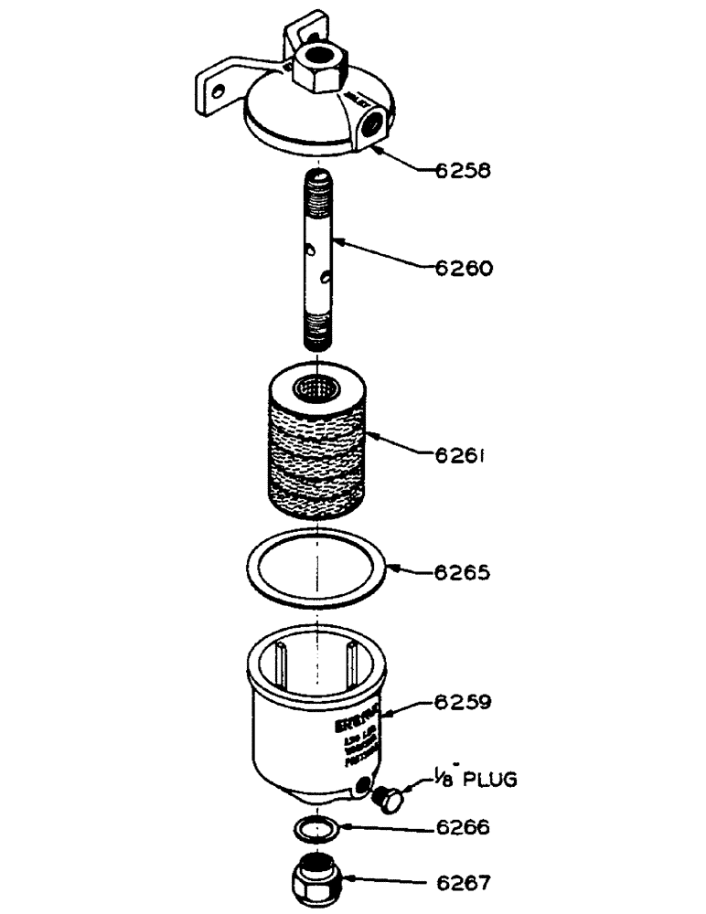 Схема запчастей Case IH DV-SERIES - (055) - O8837AB LIQUID FILTER PARTS (03) - FUEL SYSTEM