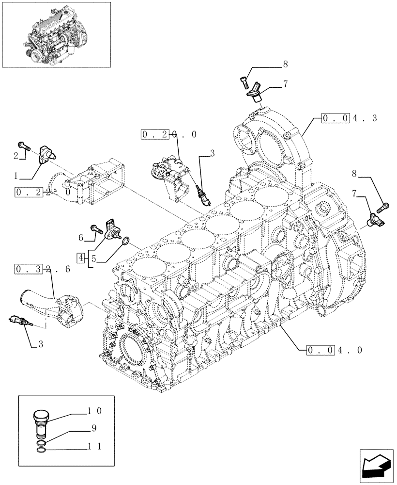 Схема запчастей Case IH F2CE9684C E001 - (0.17.1[01]) - MOTOR SENSORS (504135967 - 504139776) 