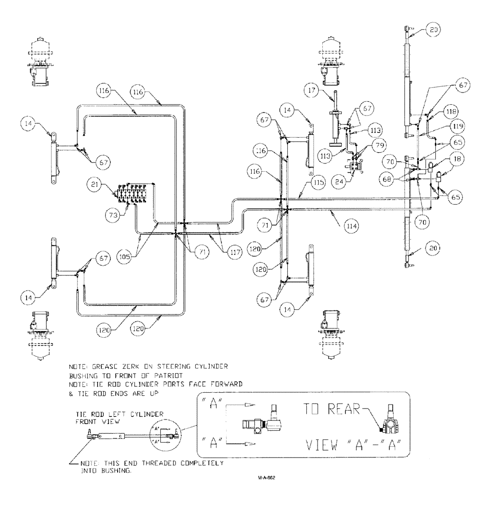 Схема запчастей Case IH SPX3150 - (132) - HYDRAULIC PLUMBING, STEERING 7 BANK VALVE (35) - HYDRAULIC SYSTEMS