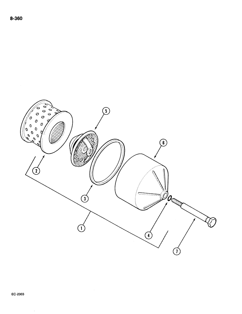 Схема запчастей Case IH 885 - (8-360) - OIL FILTER, HYDRAULIC (08) - HYDRAULICS